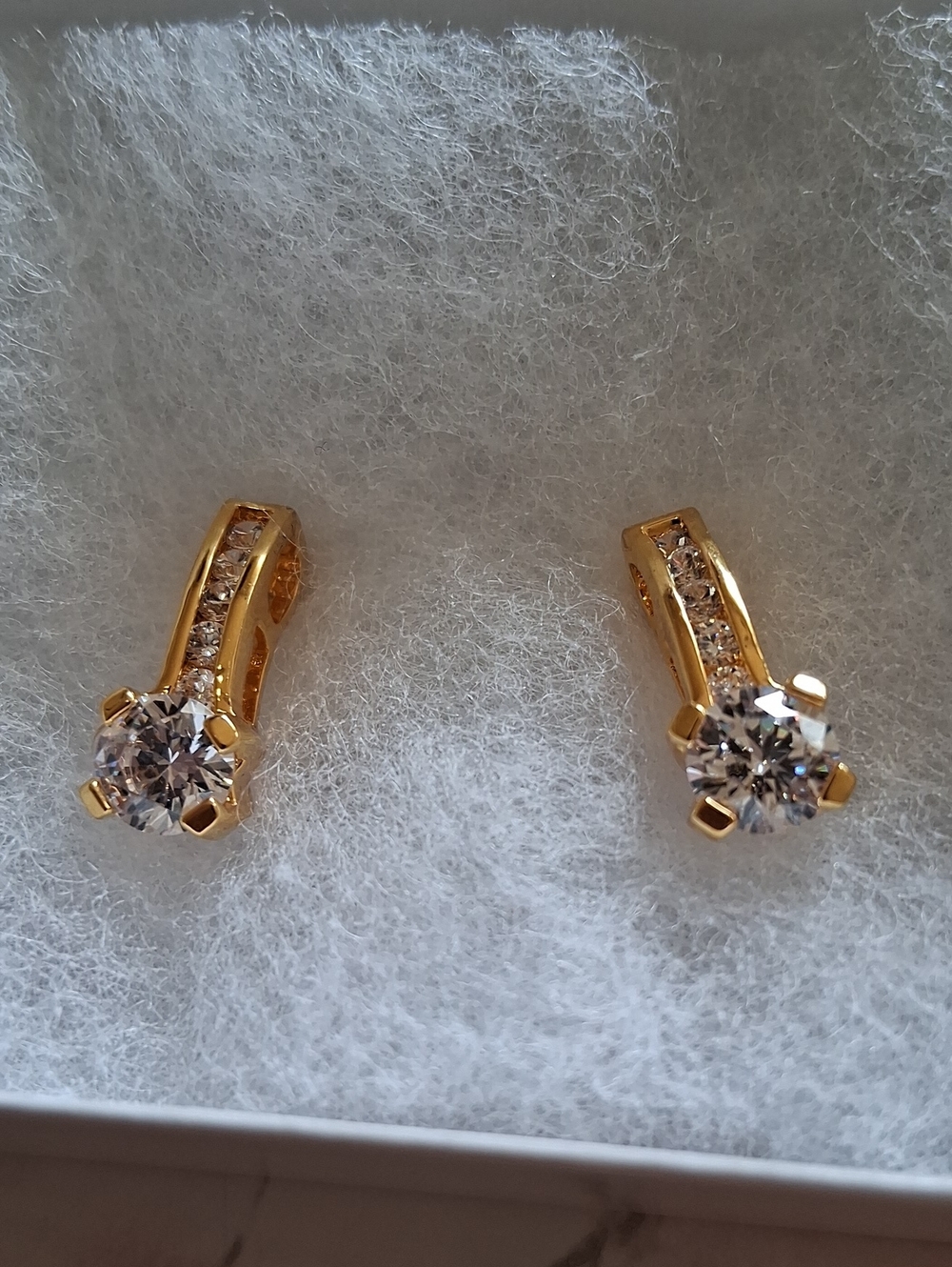 Kohl's Gold-Tone Drop Earrings with Clear Stones